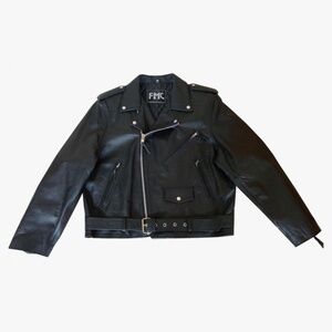 FMC Motor Cycle Jacket Black Leather